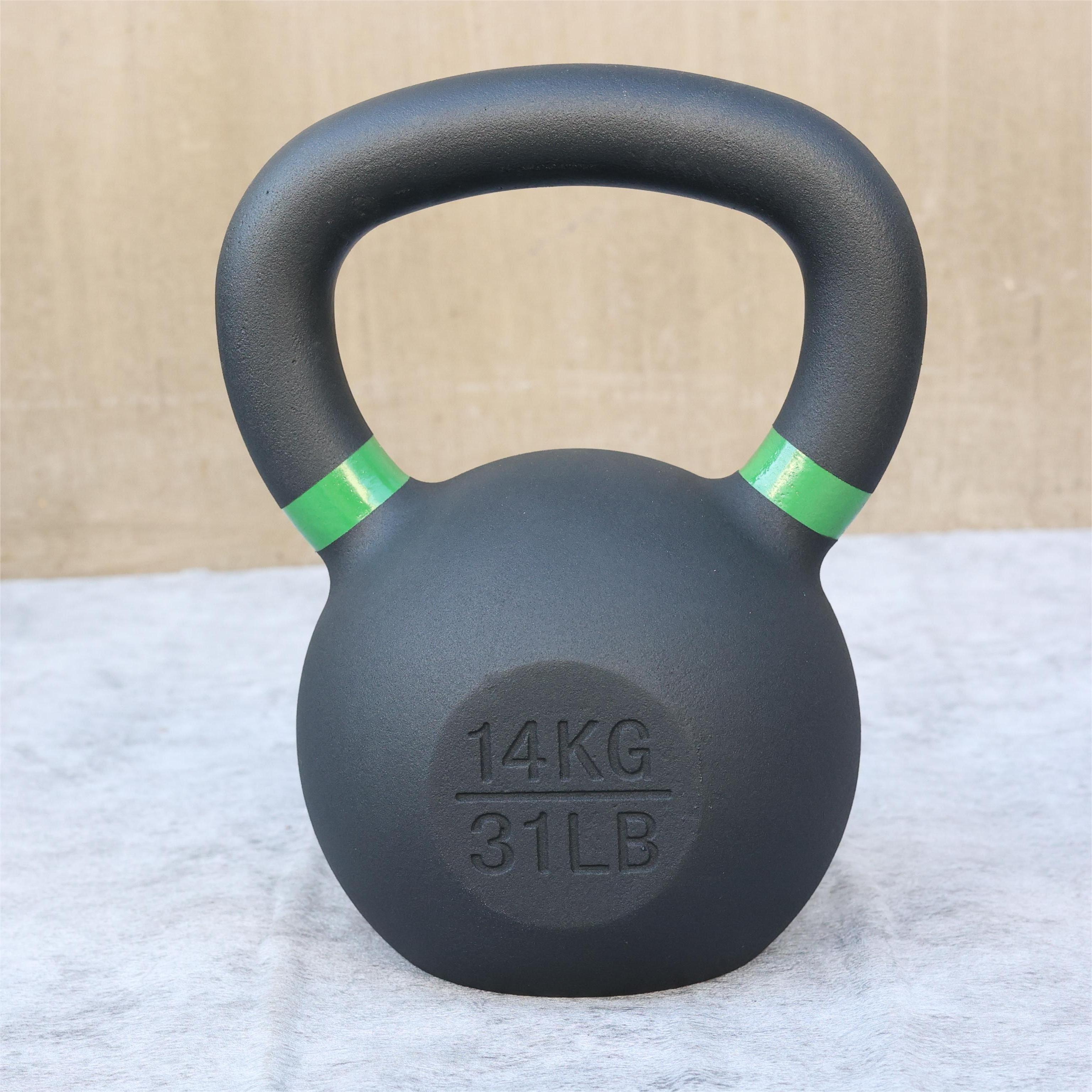 SMARTFIT Powder Coated Cast Iron Kettelbell With Wide Handles Fitness Training Kettlebell With Coloured Rings