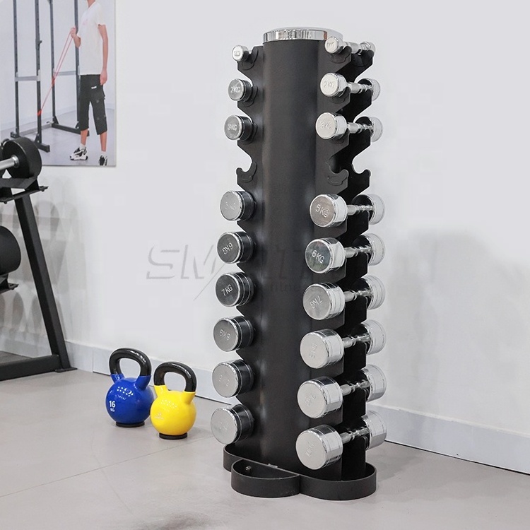 custom 10 set pair hex dumbbell storage rack stand vertical