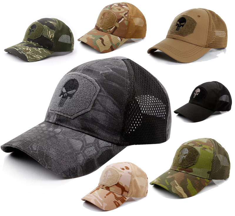 Camouflage Tactical Style Breathable Mesh Caps Custom Skull Hats New Men Hats Men Caps Outdoor Baseball Cap