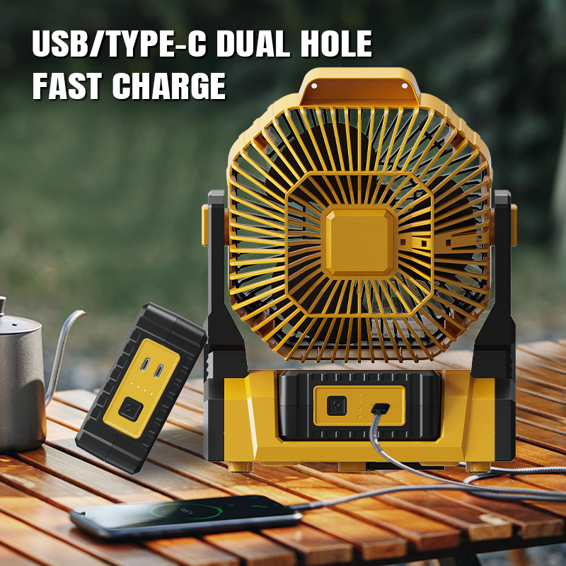 8000mah 20000mah battery operated table cordless outdoor usb desk rechargeable portable camping fan with led light lantern