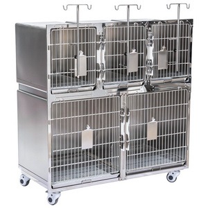 Smart F Vet Veterinary instrument HV-TC05 Stainless Pet Cages Veterinary 304 Stainless Pet Cages for Animal