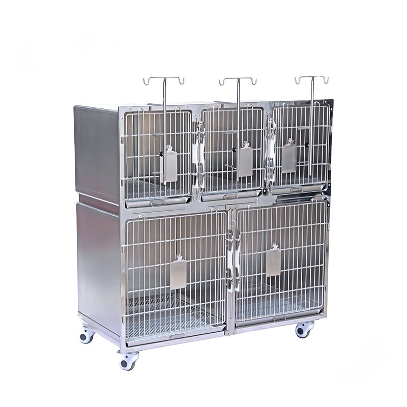 Smart F Vet Veterinary instrument HV-TC05 Stainless Pet Cages Veterinary 304 Stainless Pet Cages for Animal