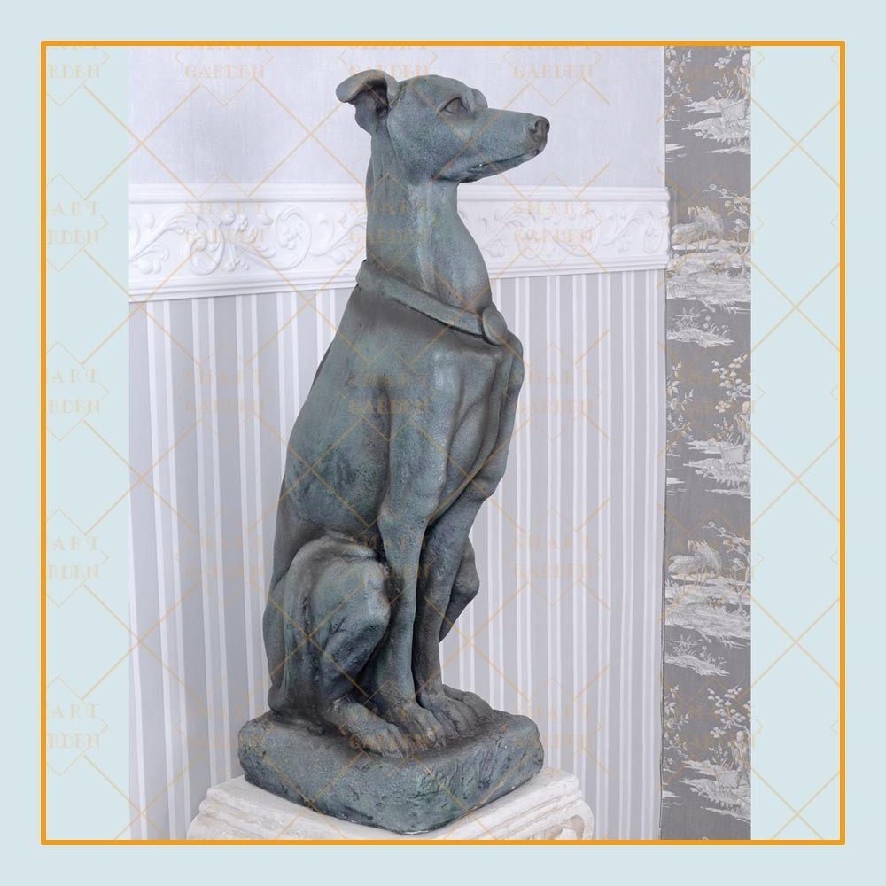 Wholesale metal decorative sculpture sitting bronze greyhound dog statue