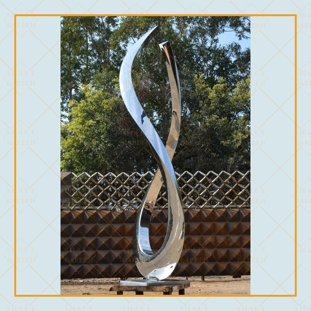 Quyang Factory custom large outdoor ring abstract metal stainless steel circle sculpture for garden decoration