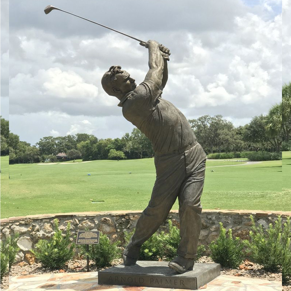 Custom made life size sport sculpture bronze golf statue figurines for outdoor