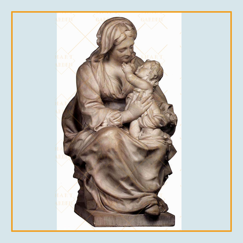 Indoor decor religious catholic figurine mother mary and jesus life size pieta statue in white marle