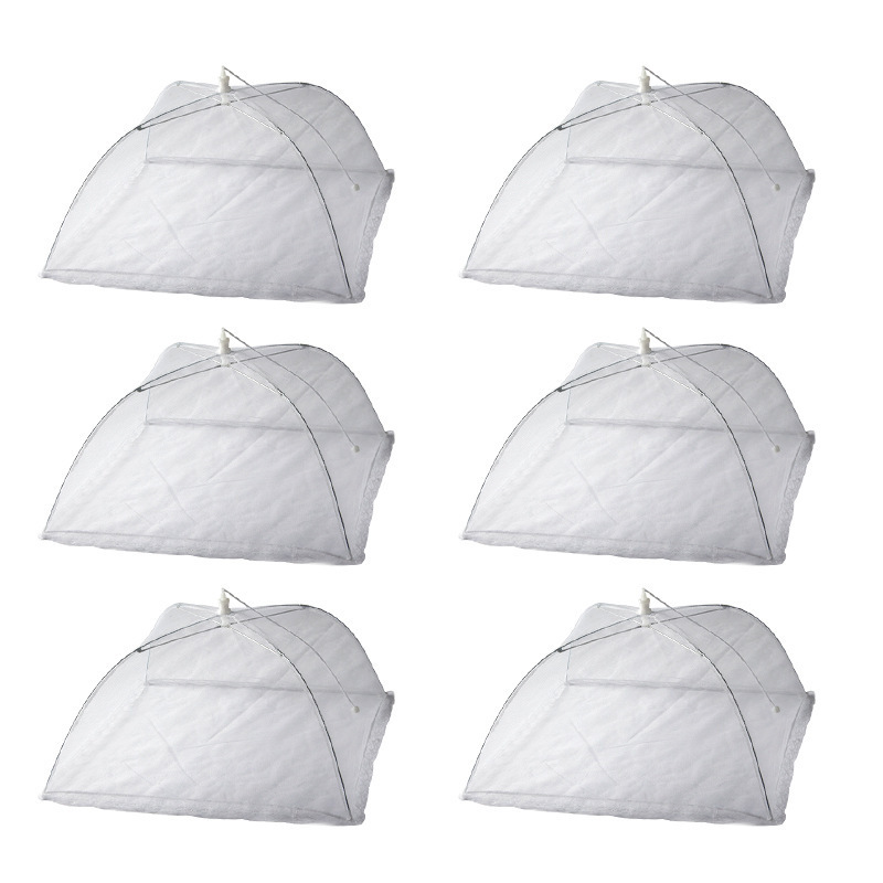 6 pack  Large and Tall 17x17 Pop-Up Mesh Food Covers Tent Umbrella for Outdoors, Screen Tents, Parties Picnics, BBQs, Reusable