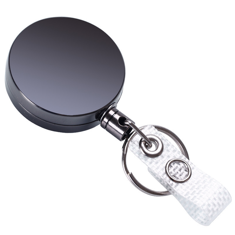 Heavy Duty Retractable Badge Holder Reel Will Well Metal ID Badge Holder with Belt Clip Key Ring for Name Card Keychain