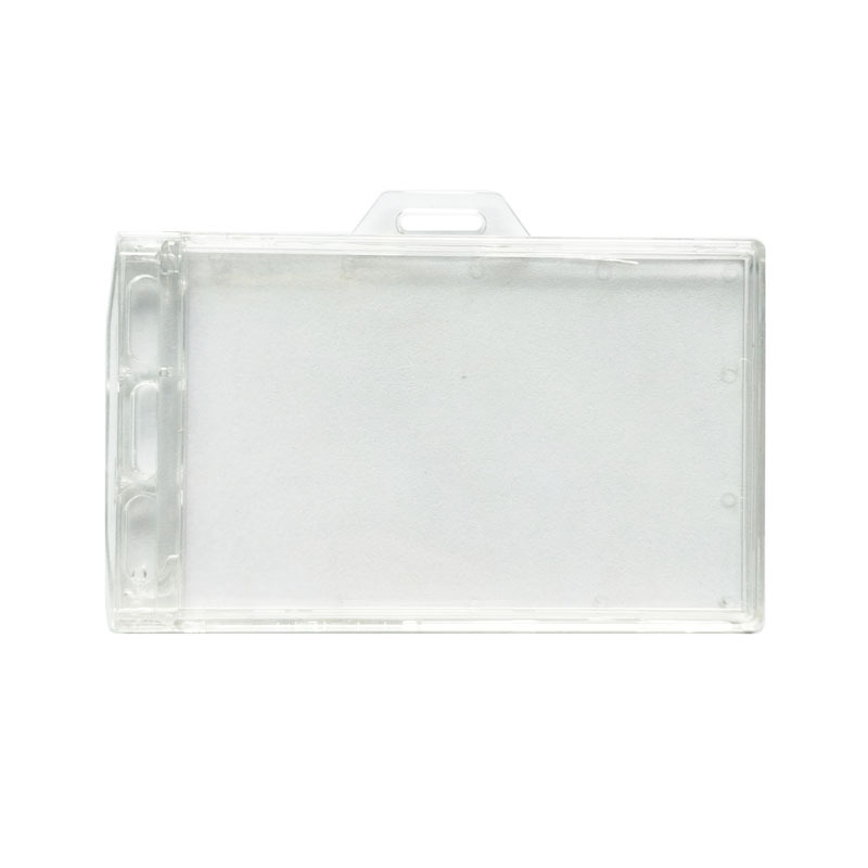 slider two-way poly carbonate sliding open  hard plastic ID card holder waterproof