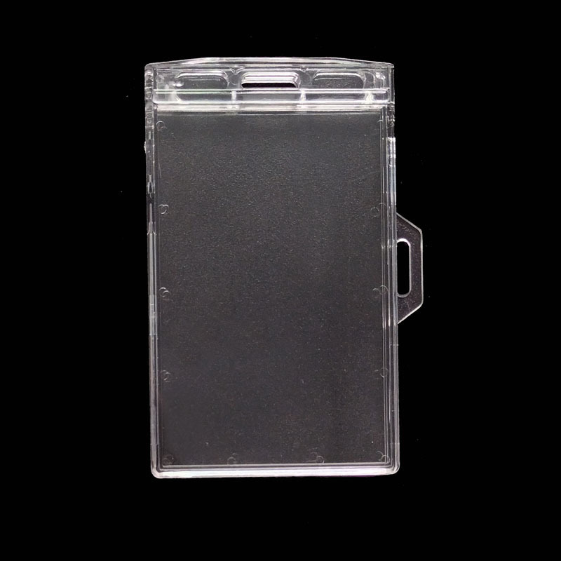 slider two-way poly carbonate sliding open  hard plastic ID card holder waterproof