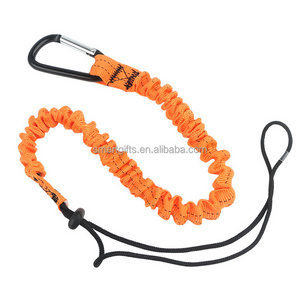 Hotsale Tool leash Coil Nylon Lanyard Retractable Bungee Cord tool safety lanyard with Aluminum Carabiner Clip