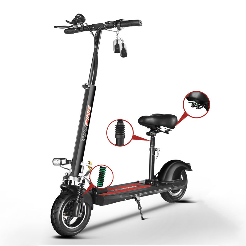 Off Road 10 Inch Fat Tire Electric Scooter Adult 50 km Long Range   Electric Scooter With Seat EU UK Warehouse