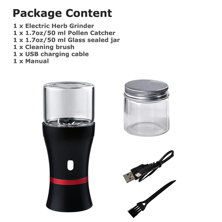 Portable Electric Herb Grinder Moledor Aluminum Cordless Tobacco Crusher Portable Automatic Electric Herb Grinder For Smoking