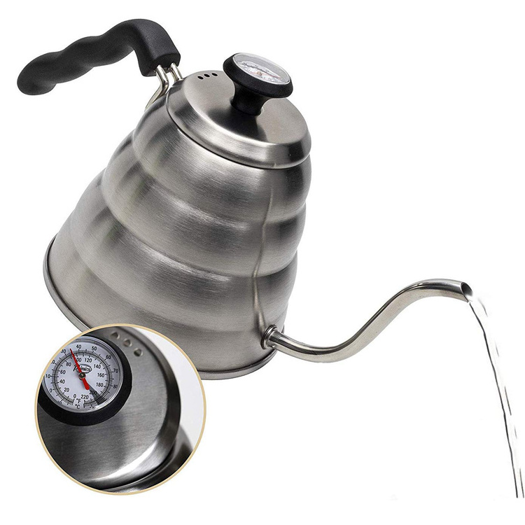 1.2 Liter Stainless Steel electric coffee filter kettle with Built-in Thermometer Gooseneck Pour Over Coffee Pot