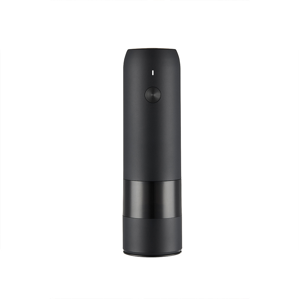 Electric pepper grinder has a cool-looking LED light at the bottom to help you check the amount of pepper