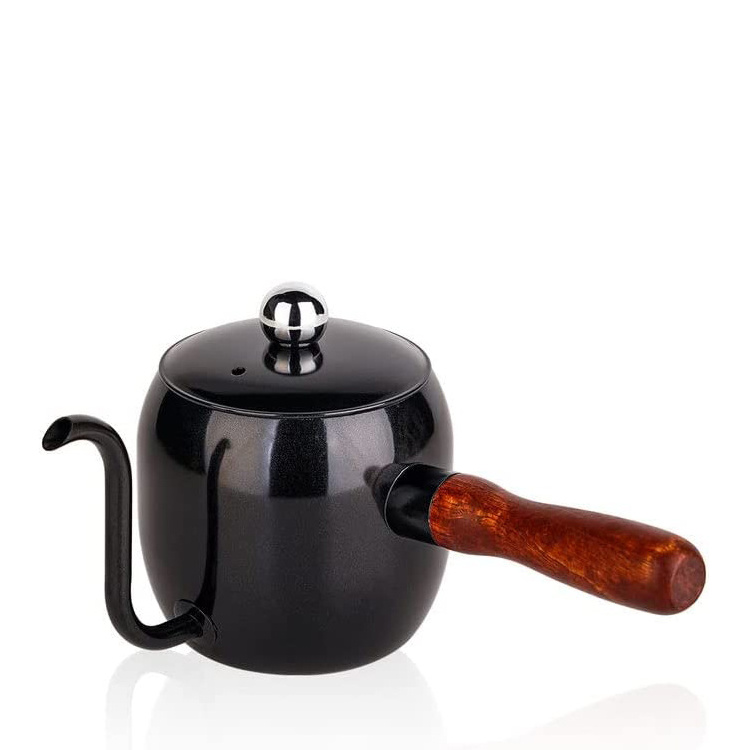 Premium Wood Handle Induction Stove Stainless Steel Gooseneck Coffee Pour Over Coffee Kettle Teapot