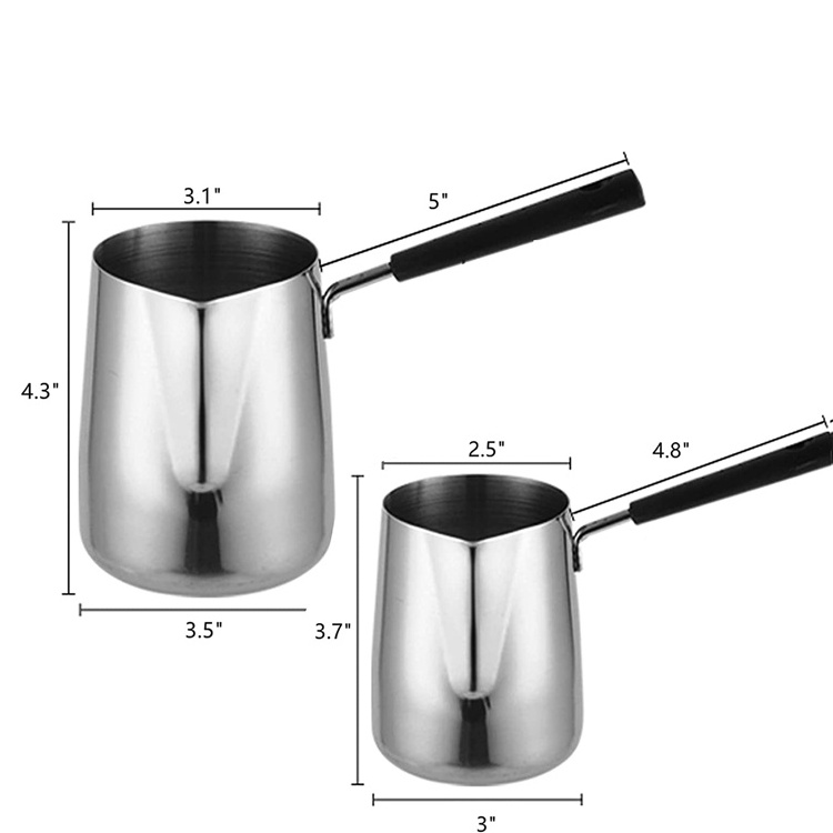 Stainless steel Turkish Turkish Coffee Pot 600ml Milk Butter Warmer Pot