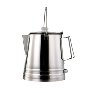 Portable outdoor coffee pot with large capacity for 14 cups is more convenient.