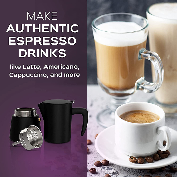 Italian Coffee Maker Stovetop Espresso Maker Stainless Steel Classic Cafe Maker Suitable For Induction Cookers