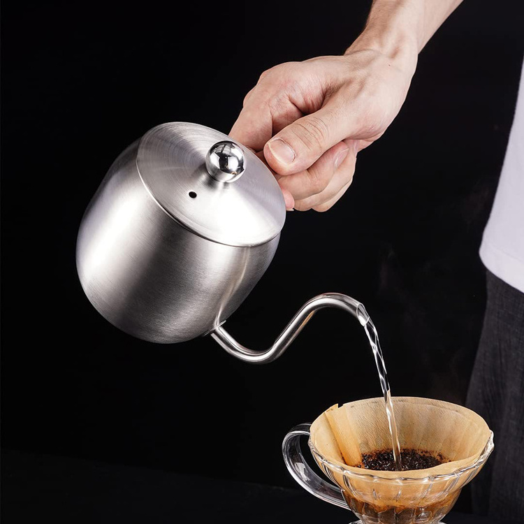 Premium Wood Handle Induction Stove Stainless Steel Gooseneck Coffee Pour Over Coffee Kettle Teapot