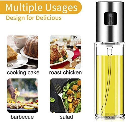 Household stainless steel fog-free food-grade glass bottle oil spray pot