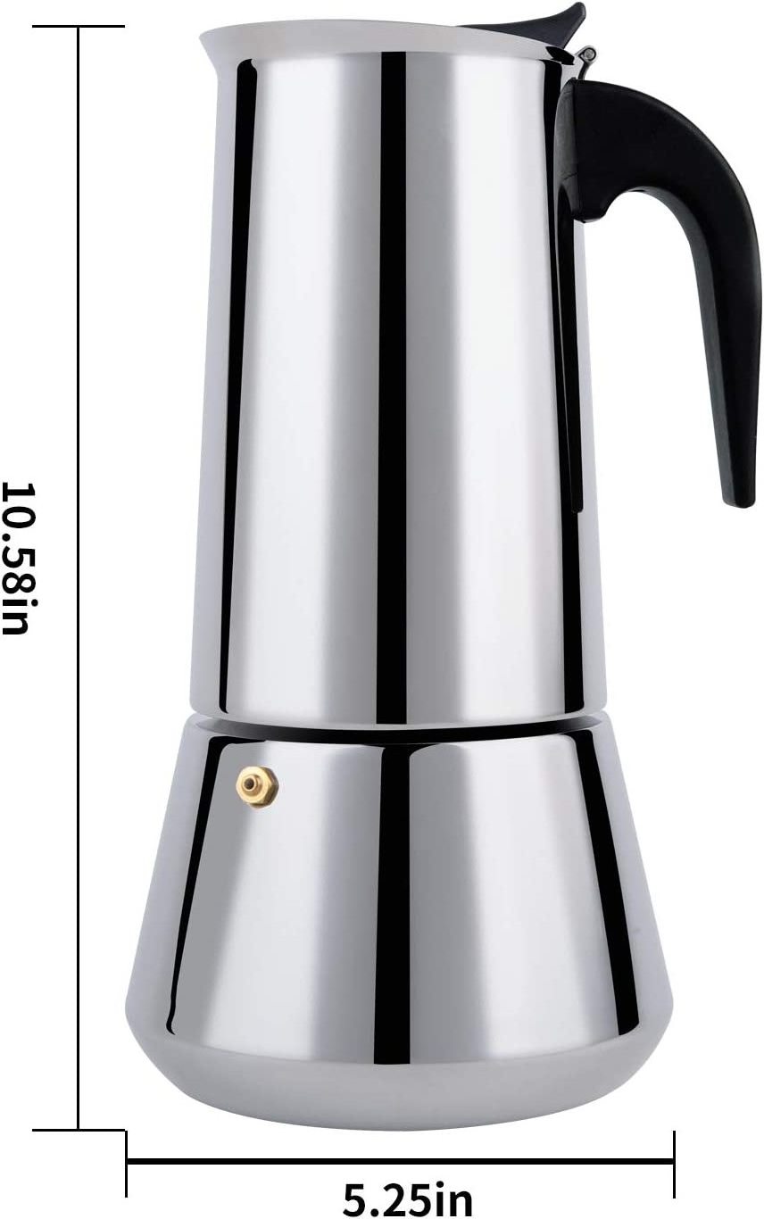 Stainless steel Stovetop Espresso Maker Moka Pot Italian Coffee Maker  300ml 6 cup Classic Coffee Maker