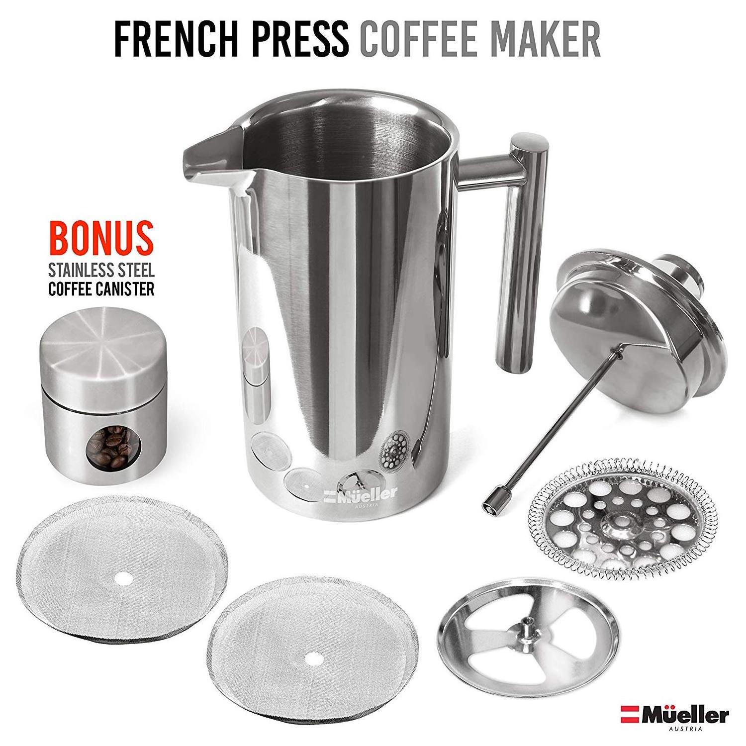 304 Food Grade Stainless Steel Insulated Coffee Press French Press Coffee Maker