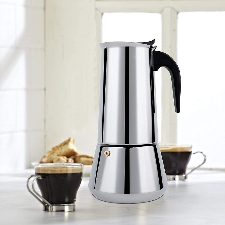 Stainless Steel Italian Espresso Coffee Maker Stovetop Moka Pot Greca Coffee Maker Latte Cappuccino Percolator 3 Espresso Cup