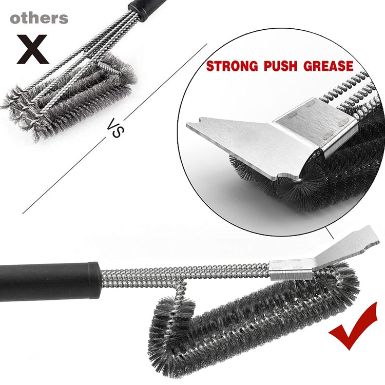 Good quality Grill Grate Cleaner Stainless steel cleaning brush for grill