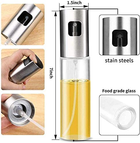 Household stainless steel fog-free food-grade glass bottle oil spray pot