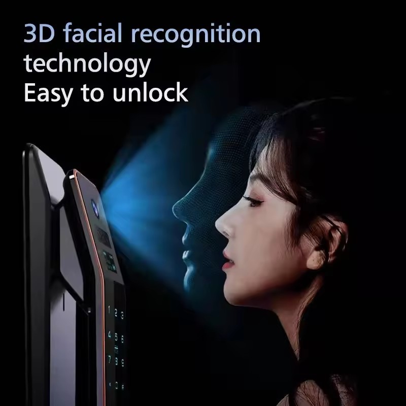 Smartier Tuya 3d Face Recognition Fully Automatic Fingerprint Smart Locks With Camera Security Electronic Lock For Front Door