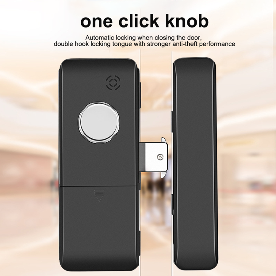 Smartier Tuya Wifi Fingerprint Biometric Keyless Glass Door Locks Digital Access Control Office Sliding Intelligent Door Lock