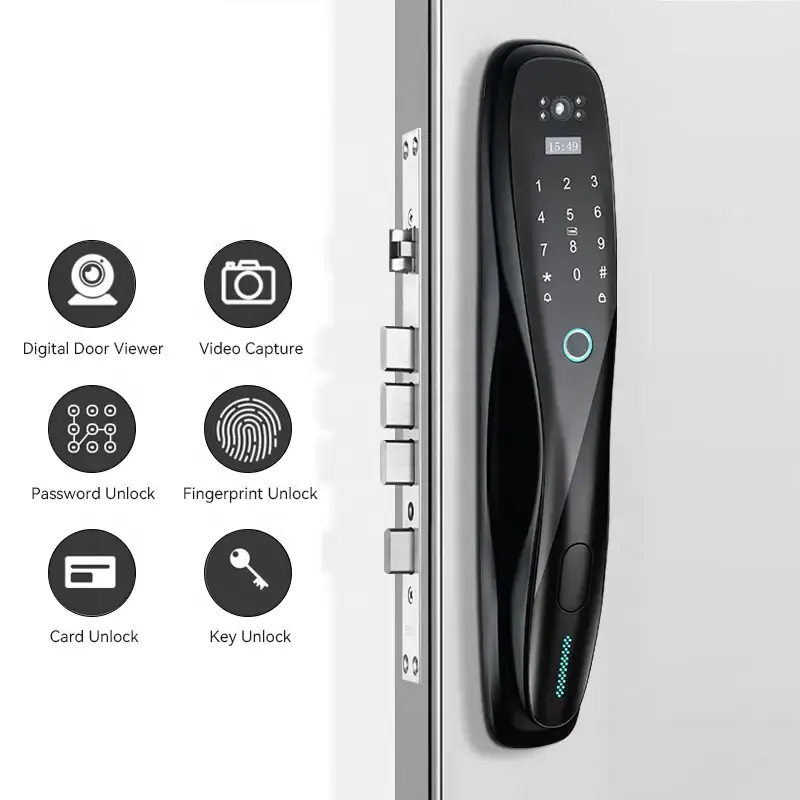 Smartier Tuya Digital Password Wifi Fingerprint Cat Eye Smart Home Door Locks USmart Go Biometric Safety Smart Lock