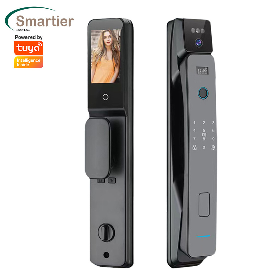 Smartier Tuya Automatic Electric Biometric Digital Fingerprint Lock Combination 3d Face Fingerprint Smart Door Locks