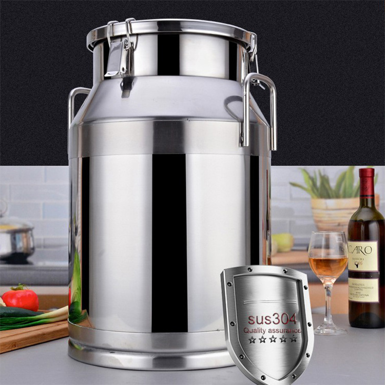 304 Stainless steel Milk Can Heavy fermentation barrel Wine Liquid Storage Tank Pail Snack Containers with Silicone Sealed Lid