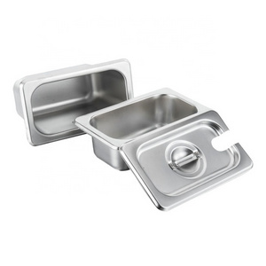 Hotel Supplies Stainless Steel Gastronorm Food Container GN Pan Small Rectangle Ice Cream Display With Difference Thickness