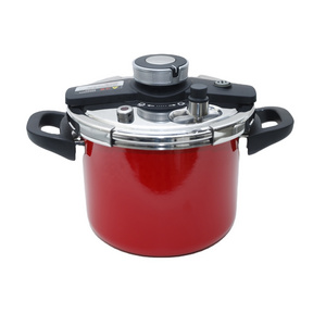 Red color enamel High-end Safe and Energy-saving commercial Stainless Steel Pressure Cooker Rotation Pressure Cooker