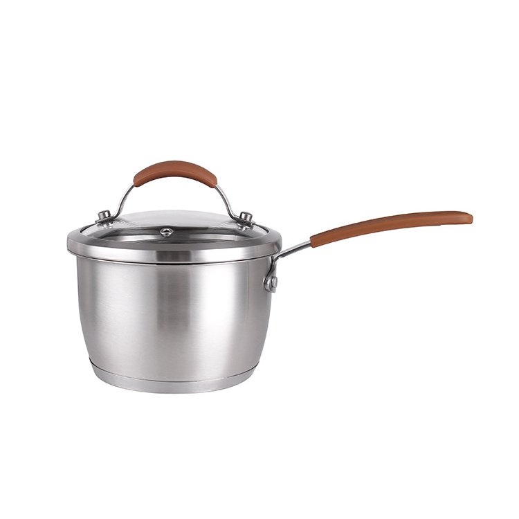 Juego de Ollas Stainless steel cooking cookware pots and pans sets wok saucepan logo custom oem safe pots cover color handle