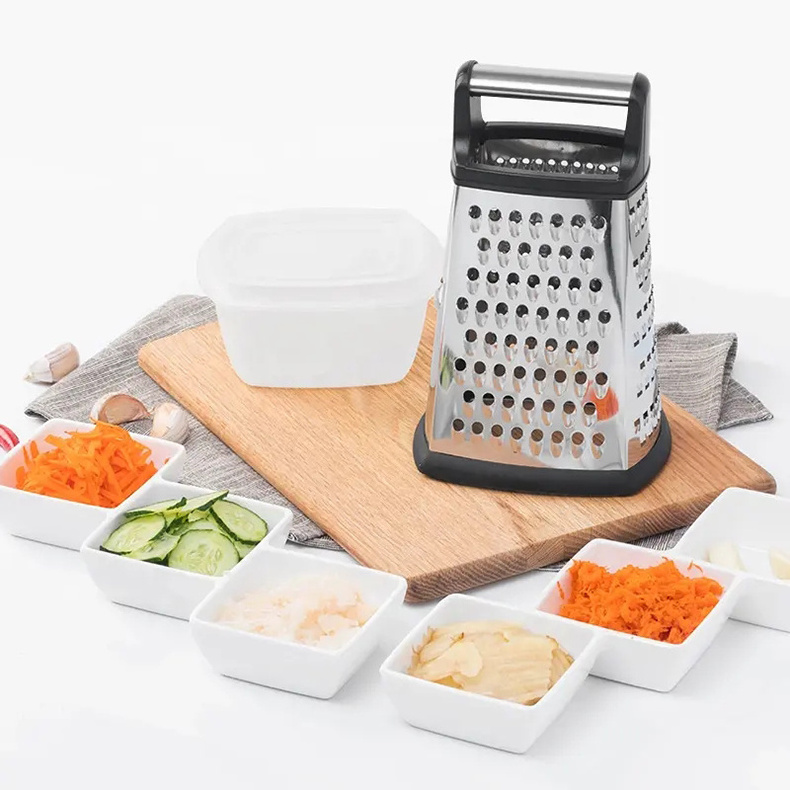 Professional Cheese Grater - Stainless Steel XL Size 4 Sides Grater for Cheese & Vegetables & Ginger  Dishwasher Safe