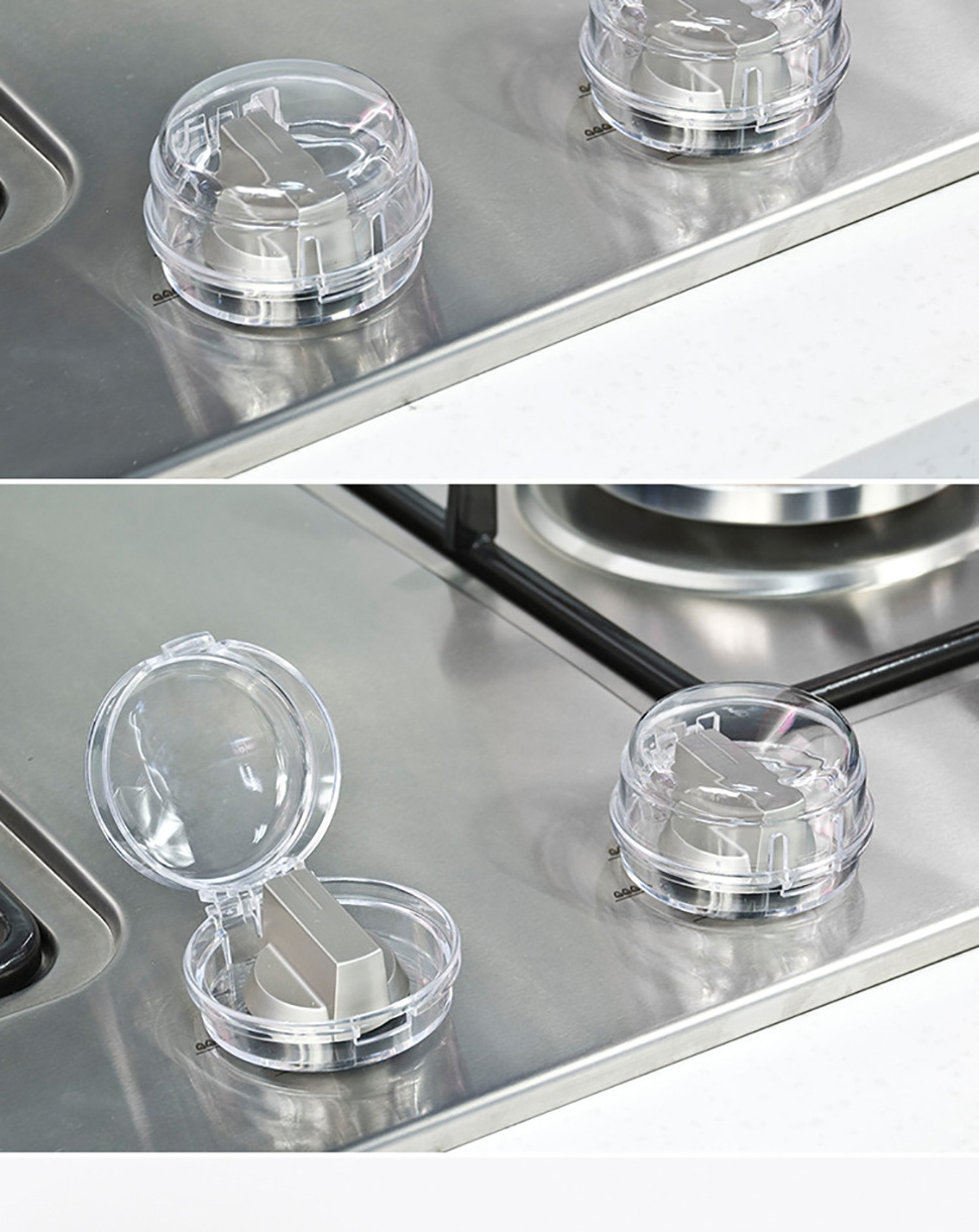 Child Proof Clear View Stove Knob Covers Protect Little Kids with A Child Proof Lock for Oven/Stove Top/Gas