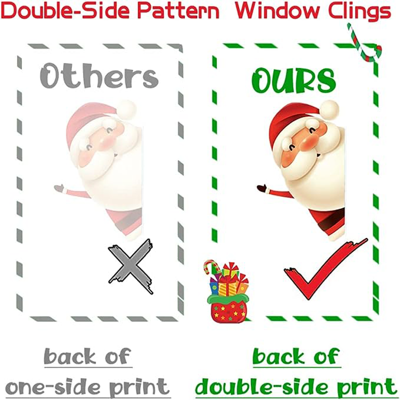 Christmas Snowflake Window Clings Stickers Glass Xmas Decals Decorations Holiday Snowflake Santa Claus Reindeer Decals for Party