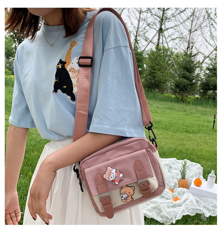 Kawaii INS Bag & Japanese small square Bag & Cute Tote Bag Canvas Shoulder Purse Crossbody Bag Lightweight Casual bag