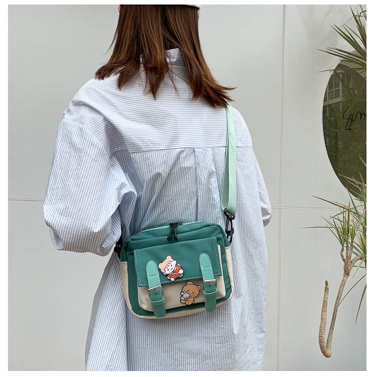 Kawaii INS Bag & Japanese small square Bag & Cute Tote Bag Canvas Shoulder Purse Crossbody Bag Lightweight Casual bag