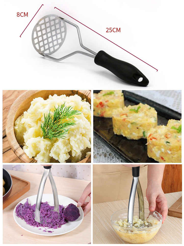 Potato Masher Stainless Steel Integrated Masher Kitchen Tool & Food Masher/Potato Smasher with Non-slip Handle