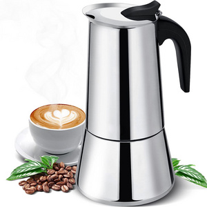 Stainless Steel Italian Coffee Machine Maker 6.8 oz Induction Moka Pot 2-12 Cup Electric Classic Yosemite Coffee Percolator Pot