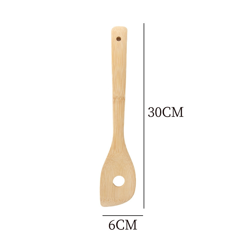 Nonstick Wooden Spoons For Cooking 6-Piece Bamboo Utensil Set Apartment Kitchen Essentials Wood Spatula Spoon Bamboo Utensils