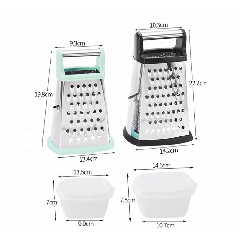 Professional Cheese Grater - Stainless Steel XL Size 4 Sides Grater for Cheese & Vegetables & Ginger  Dishwasher Safe