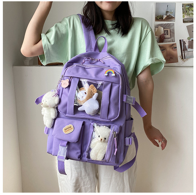 Kawaii Backpack Cute Backpack for Teen Girl for School Kids Bookbag Travel Backpack Large capacity Aesthetic Canvas school bag