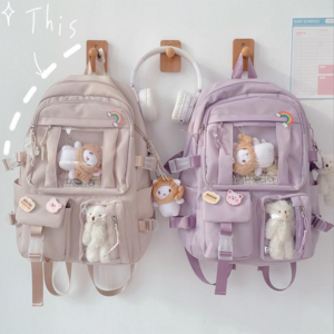 Kawaii Backpack Cute Backpack for Teen Girl for School Kids Bookbag Travel Backpack Large capacity Aesthetic Canvas school bag