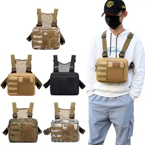 Tactical Inspired Sports Utility Chest Pack Chest Bag for Men with Built-in Phone Holder EDC Rig Pouch Vest for Workouts